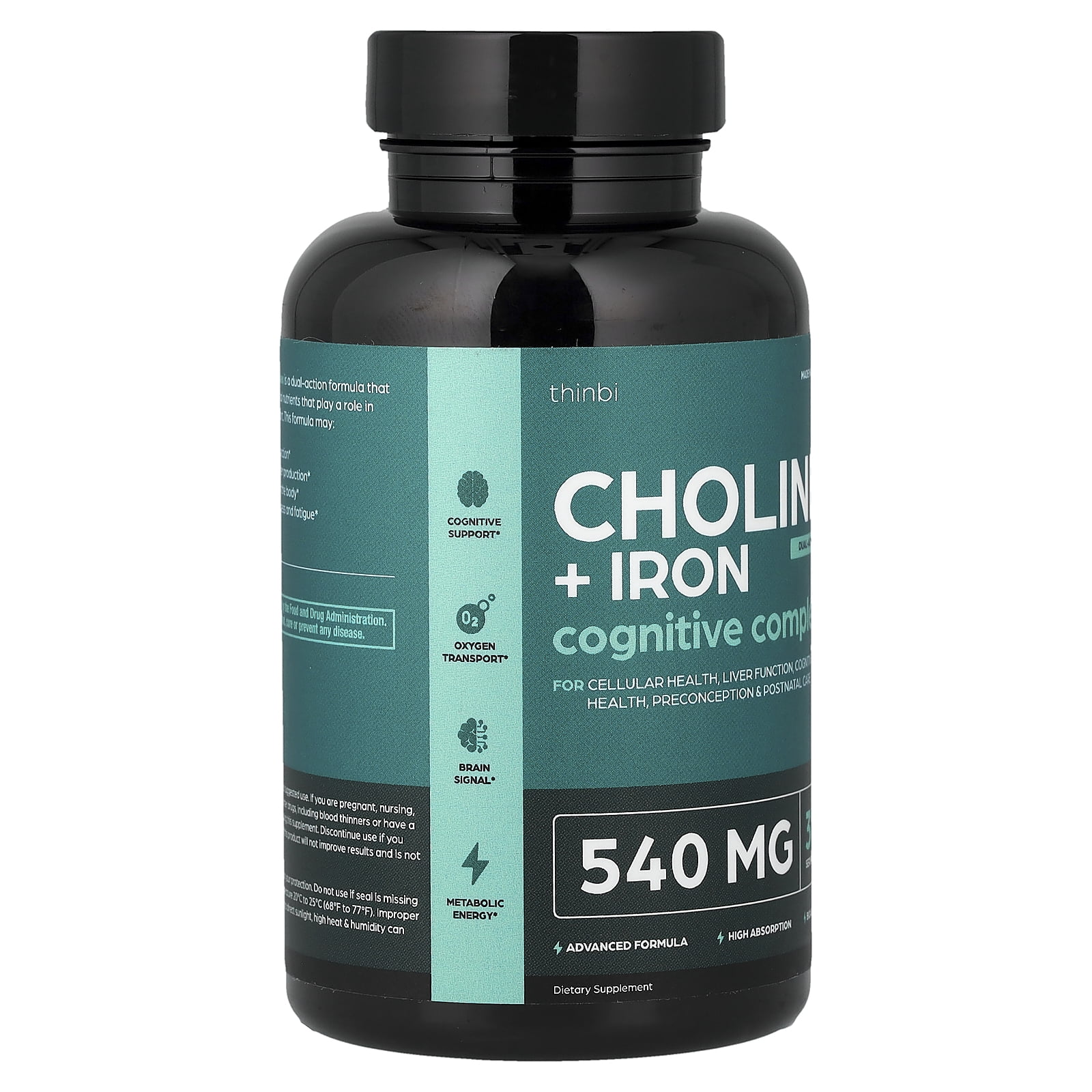 Thinbi Choline + Iron, 60 Capsules