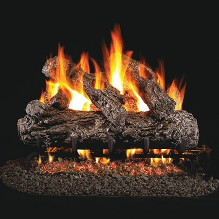 Light Pilot Light On Gas Fireplace Peterson Real Fyre 18-inch Rustic Oak Log Set With Vented Natural Gas G4 Burner - Match Light ()