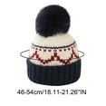thumbnail image 3 of CYRBOKO Toddler Girls' Beanies, Winter Cotton Thermal Soft Skiing Hats Navy Size 2-9 T, 3 of 5