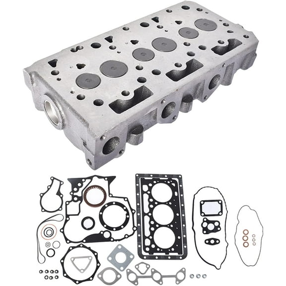 SHZAITOR Complete Cylinder Head with Valves & Full Gasket Kit 1G962-03040 1G962-03045 1G962-03046 1G962-03042 H1G90-03040 Replacement for Kubota D902 Engine RTV900