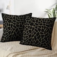 thumbnail image 3 of LALILO Throw Pillow Covers Lattice Gold Abstraction Black Cushion Cover 18" x 18", 2 Pack, 3 of 6