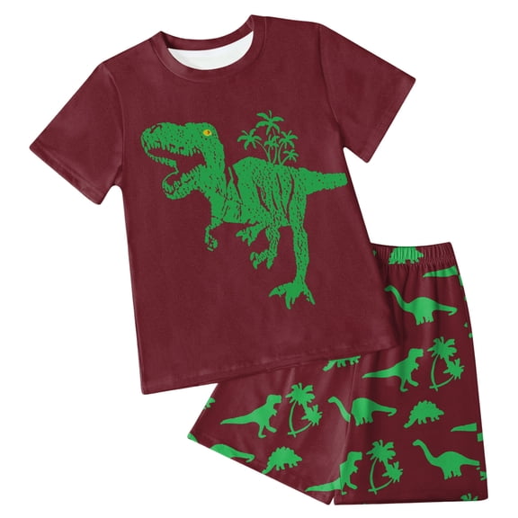 Zshosam Toddler Summer Pajamas Baby-Boys Cotton Footed Sleep and Play Size 6T 7T,(Wine 6-7 Years)
