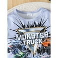 thumbnail image 5 of Boys Summer Clothes Trendy Trucks Print T-shirt Elastic Shorts 2Pcs Casual Outfits Gray, 5 of 9