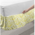 thumbnail image 2 of Sun Bed Skirt, Cheerful Sun Characters with Smiling Faces Repeating Kids Cartoon Themed Pattern, Elastic Bedskirt Dust Ruffle Wrap Around for Bedding Decor, 4 Sizes, Yellow and White, by Ambesonne, 2 of 2