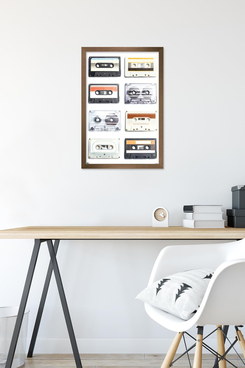 Cassettes Wall Poster, 14.725" x 22.375" Framed
