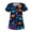 Bc Dark Blue, variant on Womens Scrub Tops Cute Animals Print V Neck Short Sleeve Shirts Stretch Nurse Uniform Medical Scrubs with Pockets Beige M