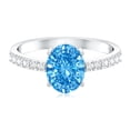 thumbnail image 5 of Rosec Jewels Lab Grown Diamond Blue Engagement Ring 3 Carat (IGI Certified) - Vivid Blue Color VS1 Clarity Oval Diamond Ring, 10K White Gold, US 13.00, 5 of 9