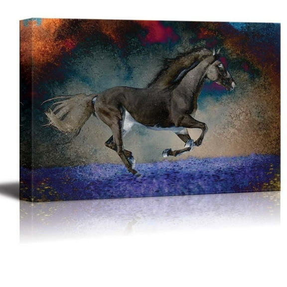 wall26 - an Exposed Horse Caught in Mid Gallop - Canvas Art Home Art - 12x18 inches