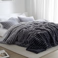 thumbnail image 1 of Regency Heights Twin/Twin XL Size Comforter Set, Fluffy Ribbed Plush Comforter Set, 2-Piece Bedding Set, Grey Ombre, 1 of 8