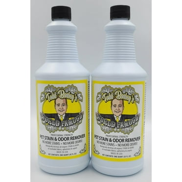 Todd Bosley's World Famous Professional Strength Pet Stain & Odor Remover - 2 Quarts - Powerful Enzymes That Remove The Odor Completely, Not Just Mask It, Leaving An Incredibly Pleasant Scent Behind!