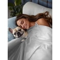 thumbnail image 3 of Dark Gray Twim Size Flat Sheet, Wrinkleproof & Fadeproof Cooling Flat Bed Sheet Only, Gradient White Abstract Minimalist Stripe Breathable Soft Bedding Top Sheets 66 x 96 Inches, 3 of 8