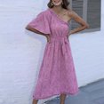 thumbnail image 4 of Vestido con cordones y cuello torcido de media manga de color sólido Dunhuang de moda de verano para mujer Fridja  bnh7042, 4 of 9