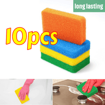 10-Pack Silicone Dish Sponges, Reusable Kitchen Scrubber Sponges for Cleaning Dishes & Vegetables
