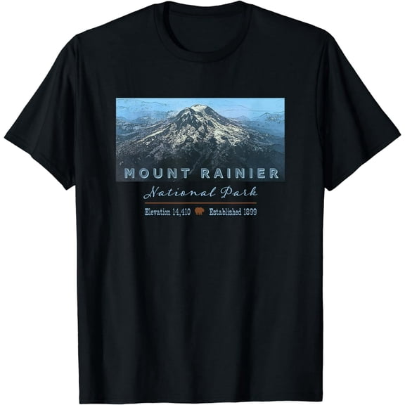 Vintage Mount Rainier National Park Unisex Travel Short Sleeve Graphic Tee