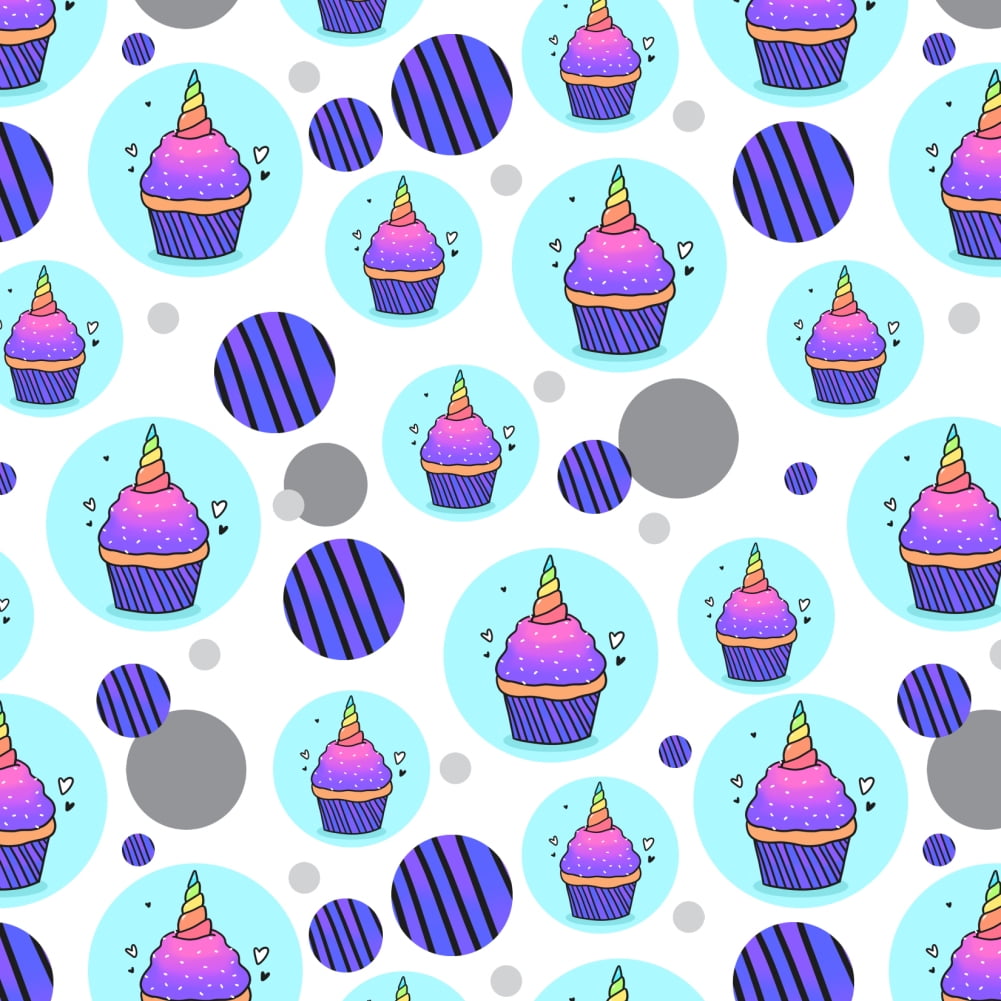 unicorn cupcake with sprinkles rainbow premium gift wrap wrapping paper