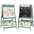 thumbnail image 1 of Qaba Chevalet Artistique pour Enfants, Chevalet pour Enfants 3-en-1 Double Face avec Rouleau de Papier - Vert, 1 of 10