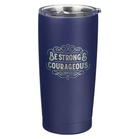 Tumbler SS Navy Be Strong Josh. 1:9, (Hardcover)