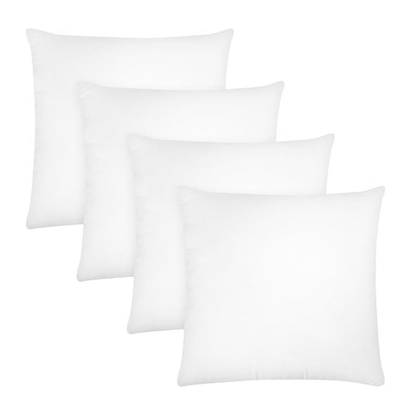 Ultra Soft White Polyester Microfiber Durable Couch Cushion Fillers, Set of 4 Throw Pillow Inserts