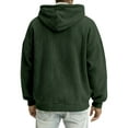 thumbnail image 4 of Men’s Corduroy Hooded Pullover with Half Zip Front and Kangaroo Pocket Loose Fit Casual Sweatshirt Top Dark Green L, 4 of 4