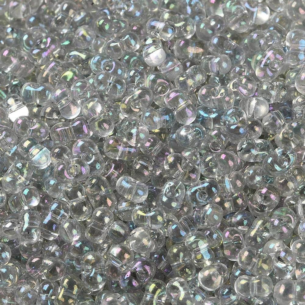 1pound AB color Glass Seed Beads Transparent Colours Rainbow Peanut Gray 4~4.5x2~2.5x2~2.5mm Hole: 0.8~0.9mm about 10000pcs/pound