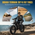 thumbnail image 6 of GlobalKeep Dirt E-Mountain Bike for Adults, 20" Fat Tire, Dual Disc Brakes, Front & Rear Suspension, 48V 17.5Ah Removable Battery, 750W Motor, Up to 80 Miles, Class 2, UL2849 Certified., 6 of 11