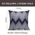 thumbnail image 2 of LALILO Throw Pillow Covers Chevron Chevron With Navy Blue Zigzag Chevron Cushion Cover 18" x 18", 2 Pack, 2 of 6