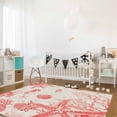 thumbnail image 3 of Area Rugs Indoor Non-Slip Rectangle Rug 5x8 Ft Vintage Starfish Coral Seahorse Shell Ocean Red Rug Rubber Backing Floor Mats Non Shedding Home Decor Carpet for Entryway Living Room, 3 of 8