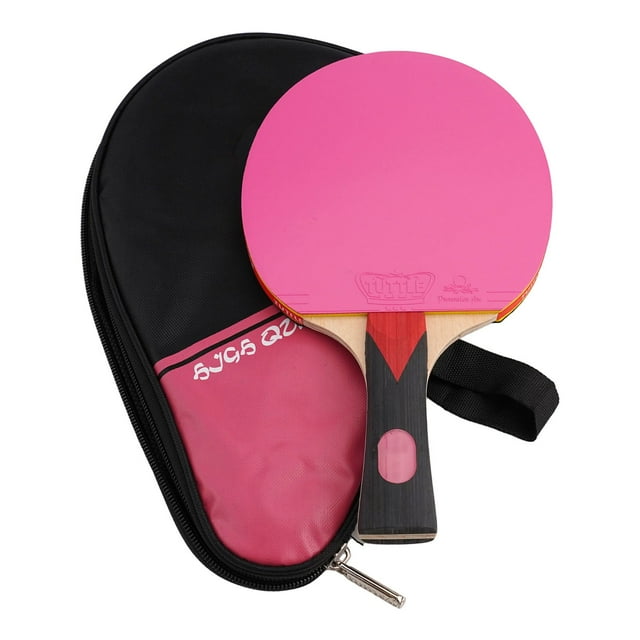 LEFU for Professional Table Tennis Racket 7-Ply Wood Ping Pong Paddle Long Handle FL Sweat-Absorbing Anti-Skid All-Round Type with Carrying Bag Pink