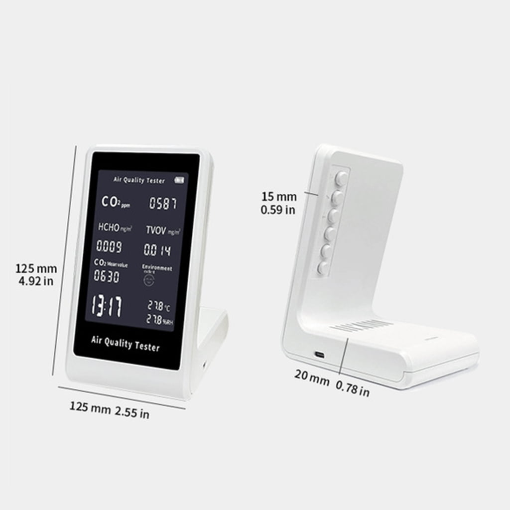 CEORPER Air Quality Monitors CO2 Meter Carbon Dioxide Detectors CO2 TVOC HCHO Temperature Humidity Measuring Device
