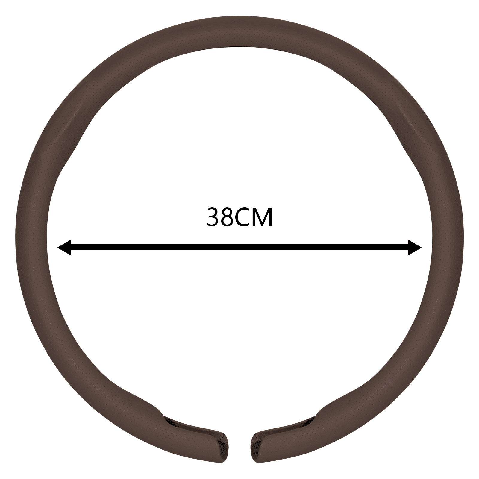 Nappa Leather Steering Wheel Cover Slim and Lightweight, Anti-Slip Grip, Breathable Material - Universal Fit for 14.5-15 Inch Cars and SUVs