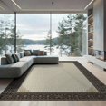thumbnail image 2 of ODIKA 8'x10' Washable Area Rug Spotted Farmhouse Interlocking Border Salt Speckled Abstract for Dining Room, Large Office, Lounge, Non-Slip Chair-Friendly Mat, 2 of 7