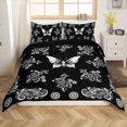 thumbnail image 1 of Erosebridal Housse de Couette Bohème Papillon Paisley Simple, Literie Noir et Blanc Taille Simple, Réversible 2 Pcs (Sans Couette), 1 of 6