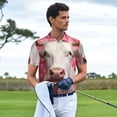 thumbnail image 3 of Balery Flower White Cow Camisa Polo de Hombre con Estampado, de Manga Corta y Tejido Medio, Camisa Tipo Golf Polo-3X-Large, 3 of 6