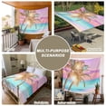 thumbnail image 6 of Coastal Tapestry for Bedroom Wall Hanging Tapestry, Ocean Palm Tree Summer Beach Purple Blue Ceiling Backdrop Tapestries Poster Blanket Wall Decor for Teens Room Living Room Dorm 39" x 59", 6 of 8