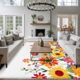 thumbnail image 3 of Spring Cartoon Large Area Rugs 6x9 ft Multicolor Sunflower Cute Floral Leaves Washable Rug Non Slip Indoor Carpet Absorbent Floor Mat for Living Room Bedroom Dining Room, 3 of 9