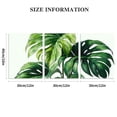 thumbnail image 3 of 2D 3pcs Wrapped Canvas Painting, Tropical Leaves Canvas Wall Painting, Green Plant Decoration, Suitable for Home, Office, Living Room, Bedroom,12*16inch*3pcs, 3 of 6