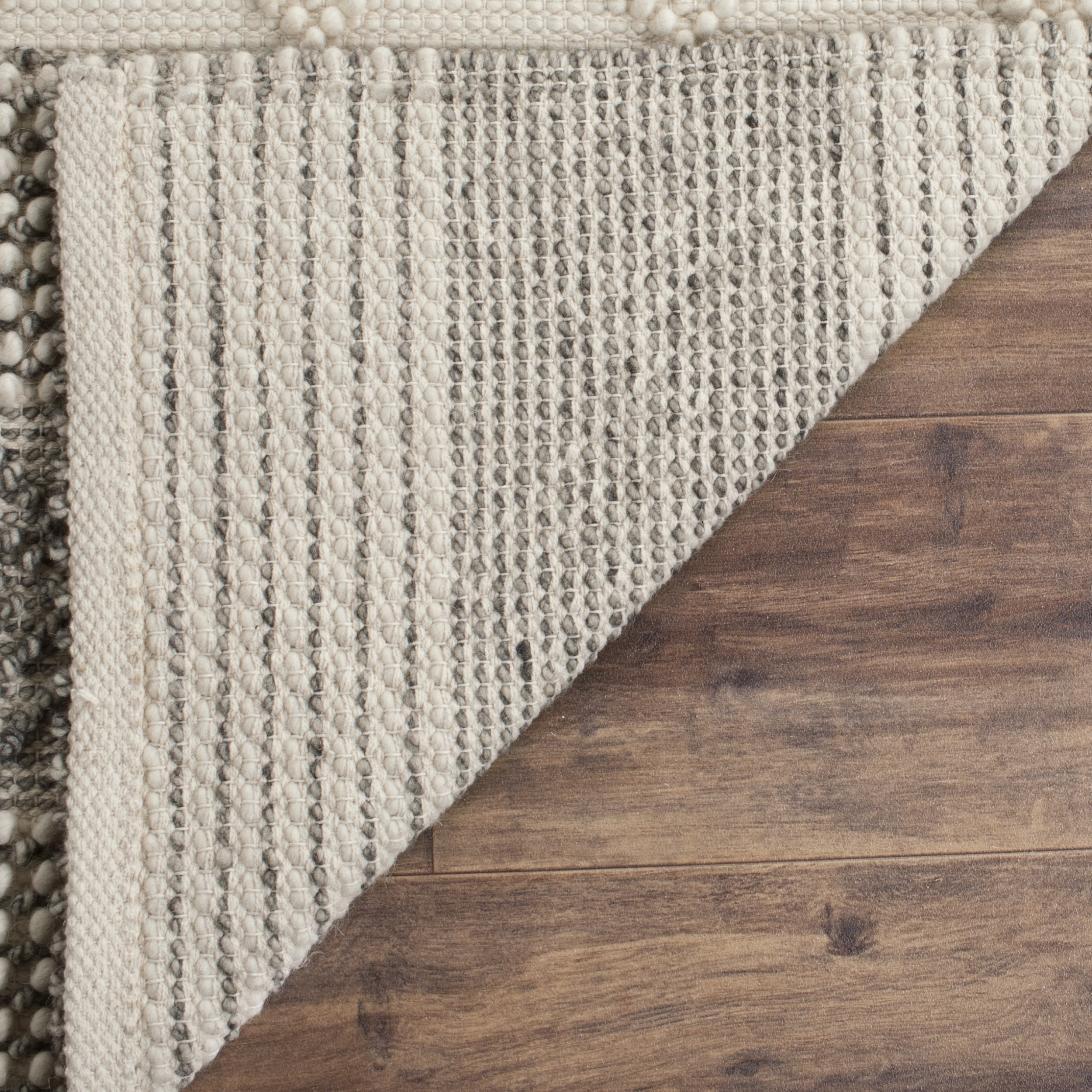 SAFAVIEH Natura Carly Geometric Braided Wool Area Rug, Grey/Ivory, 3' x 5'