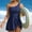 Dresses-358Dark Blue, variant on One Piece Swimsuits for Women One Shoulder Swim Dress Scalloped Trim Ruched Waist Tummy Control Skirted Bathing Suit Beach Resort Swimwear Gray S