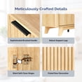thumbnail image 3 of Hassch Modern Farmhouse TV Stand with 18" Electric Fireplace, 58 Inch Wood Media Console with Fluted Doors & Black Handles, for Living Room and Bedroom (Oak Color), 3 of 6