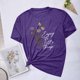 thumbnail image 5 of Camisetas de Verano de Mujer Pequeña Flor Impresa Cuello Redondo Manga Corta Superior, Verano Superior de las Mujeres, 5 of 8