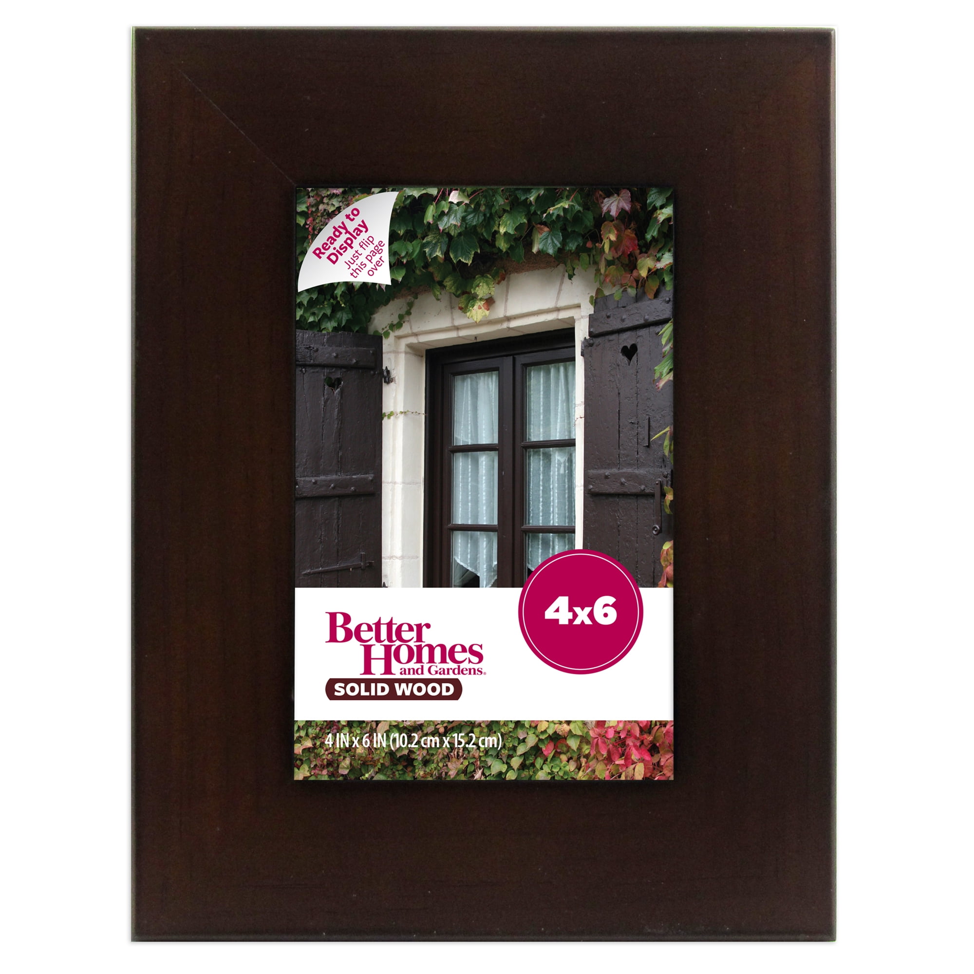 Better Homes and Gardens 4x6 Museum Picture Frame, Mahogany