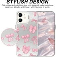thumbnail image 5 of Coquette Bow Phone Case for iPhone 14, Cute Pink Ribbon Bow Aesthetic Case for Women Girls with Bracelet Chain - Pink, 5 of 13