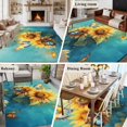 thumbnail image 5 of 6'x9' Area Rugs, Yellow Sunflower Indoor Outdoor Area Rug for Living Room Bedroom, Spring Butterfly Teal Abstract Vintage Washable Bathroom Rugs Kitchen Floor Carpet Mats Home Decor Aesthetic, 5 of 8
