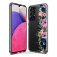 thumbnail image 3 of MUNDAZE Samsung Galaxy A14 5G Shockproof Clear Hybrid Protective Phone Case Navy Blue Summer Watercolor Floral Purple Flowers Cover, 3 of 5