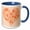 Blue/White, variant on 3drose, a Heart Full of Peach Colored Hearts on Peach Background, 11oz Two-tone Black Mug