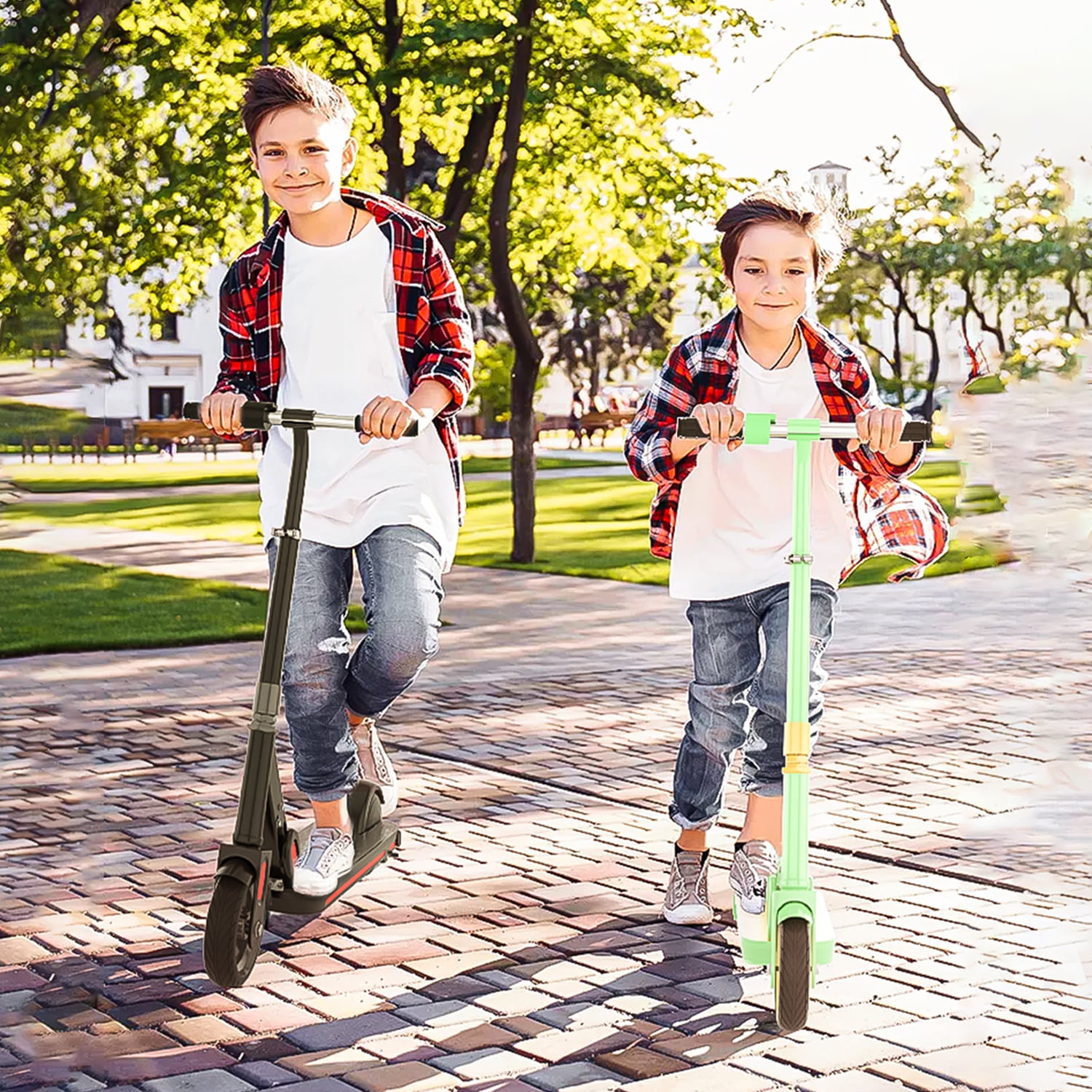CIPACHO 33" Kids Electric Scooter with 6.5 Inch Tire Colorful Rainbow Lights LED Display, Foldable Kids Kick Scooter Adjustable Speed and Height Kids Age, Black CIPACHO 33" Kids Electric Scooter with 6.5 Inch Tire Colorful Rainbow Lights LED Display, Foldable Kids Kick Scooter Adjustable Speed and Height Kids Age, Black