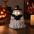 thumbnail image 4 of Light-Up Reading Ghost Figurine with Witch Hat, Resin Halloween Ghost Statue, Spooky Desktop Ornament for Shelf Mantel Gothic Home Decor, 4 of 5