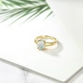 thumbnail image 4 of Gem Stone King 1.00 Ct Oval Cabochon White Simulated Opal 18K Yellow Gold Plated Silver Solitaire Engagement Ring, 4 of 4