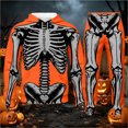 thumbnail image 2 of CONFREE Halloween Mens Sweatsuit 2 Peice Sets Hallowmas Men's Jogging Tracksuit Set Skeleton Graphic Pullover Hoodies Pants Athletic Sweat Suit for Men, 2 of 4