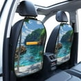 thumbnail image 3 of Naloa Tropical Paradise Window View 2Pcs Anti-Kick Back Seat Cover Kick Mat, Car Seat Protector with 3 Storage Pockets, 3 of 8